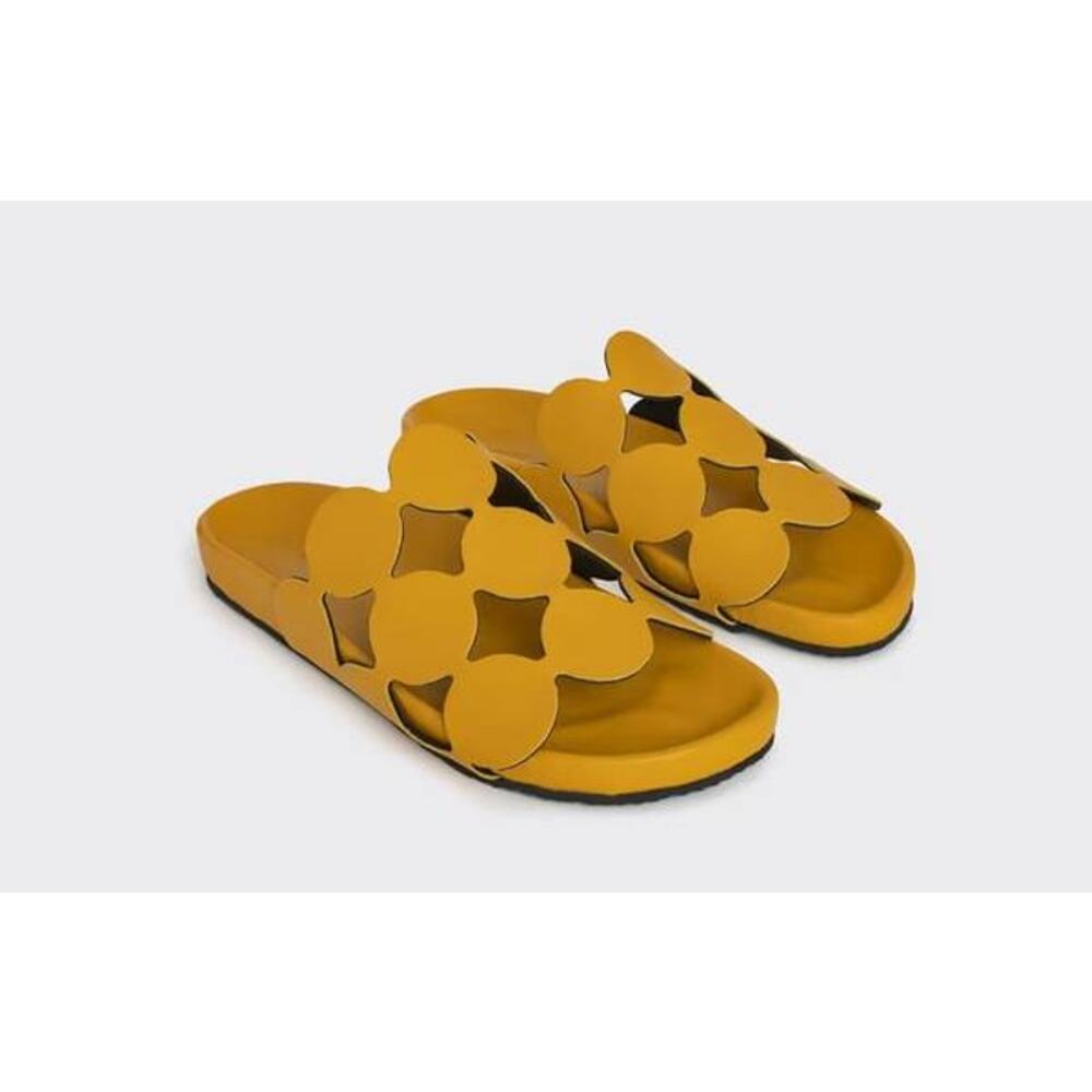 Pierre Hardy Bulles Molded Sole Sandals in Calf Yellow 36